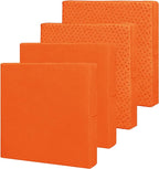Easy-Going Waterproof Patio Cushion Covers 24x24x4 inch 4 Pack Replacement Non-Slip Outdoor Seat Cushion Slipcover with Zipper. Orange