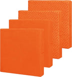Easy-Going Waterproof Patio Cushion Covers 22x22x4 inch 4 Pack Replacement Non-Slip Outdoor Seat Cushion Slipcover with Zipper. Orange