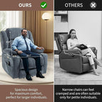 Power Lift Recliner Chair, 350lb Capacity with 8-Point Massage & Heating, USB/Type-C Ports & Cup Holders, Heavy Duty Chenille Recliner for Elderly, Blue Grey