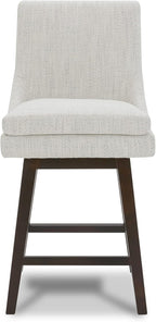 CHITA Bar Stools Set of 2, Counter Height Swivel Barstools, FSC Certified Morden Upholstered Fabric Counter Chairs with Back Support, 26.8" H Seat Height, Fabric in Ivory