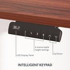 FLEXISPOT E6 3 Stages Dual Motor Electric Standing Desk 48x30 Inch Whole-Piece Board Height Adjustable Electric Sit Stand Desk(Black Frame + Mahogany Desktop, 2 Packages)