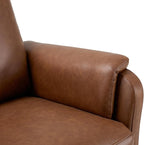 COLAMY Leather Swivel Recliner Chair with Footrest, Rocker Recliner High Back with Double-Layer Cushion, Glider Recliner for Nursery & Living Room, Bedroom, Cocoa
