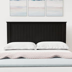 Glenwillow Home Wainscott Wood Panel Headboard in Black - Full Size