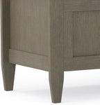 SIMPLIHOME Brooklyn Entryway Storage Bench - 48 inch Wide Solid Wood Storage Seat in Farmhouse Grey, Contemporary Bench for Entryway or Living Room with Lift-Up Lid and Slatted Backrest
