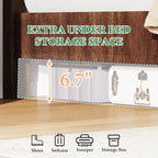 AMERLIFE King Size 51.2" Wood Bed Frame, Rustic Platform Bed with Spliced Headboard, Wood Slats Support/Noiseless/Reclaimed Barnwood//No Box Spring Needed