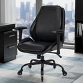 BEWISHOME Home Office Desk Chair, Black Leather Executive Chair with Adjustable Armrests, Computer Chair with Lumbar Support, 360° Swivel Ergonomic Rolling Chair for Adults, Up to 320lbs，BBY02B