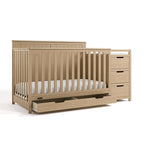 Graco Hadley 5-in-1 Convertible Crib & Changer (Driftwood) – GREENGUARD Gold Certified, Fits Standard Crib Mattress, Converts to Toddler Bed and Full Bed, 4 Adjustable Mattress Heights
