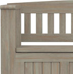 SIMPLIHOME Acadian Entryway Storage Bench - 48 inch Wide Solid Wood Hallway Seat in Distressed Grey, Transitional Bench for Entryway or Living Room with Lift-Up Lid and Spacious Storage