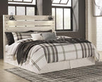 Signature Design by Ashley Cambeck Farmhouse Panel Headboard ONLY with USB Charging Stations, King, Whitewash