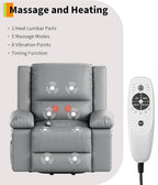 GarveeHome Oversized Wide Power Lift Recliner Chair - Heat and Massage, Adjustable Back and Legs, PU Leather Electric Lift Chair Designed for The Elderly and People with Mobility impaired