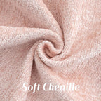 FUTEI Pink Chenille Throw Pillow Covers 22x22 Inch Set of 2,Soft Cozy Bound Edge Design Cushion Case,Home Decor for Couch Bed Living Room