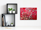 Wieco Art Red Almond Blossom Tree Vincent Van Gogh Paintings Reproduction Canvas Prints Wall Art for Home Decor and Wall Decor Classical Flowers Pictures Artwork