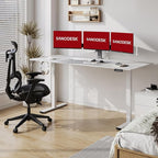 SANODESK Electric Standing Desk 71x32 Inch Height Adjustable Stand Up Desk Home Office Computer Workstation Sit Stand Home Office Desk with Splice Board (White Frame + White Top)