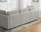 Txtin's Cloud Couches for Living Room L Shaped Sectional Couch with Ottoman Deep Plush 4 Seats Sofa Modern Sofa for Apartment Light Grey