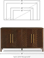 Crosley Furniture Darcy Modern Sideboard Buffet Cabinet with Storage Shelves, Living Room, Kitchen, Dining, Dark Brown