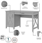 Bush Furniture Key West 54W Computer Desk with Storage and 2 Drawer Lateral File Cabinet in Cape Cod Gray