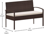 Flash Furniture Aransas Series 4 Piece Brown Patio Set with Steel Frame and Beige Cushions