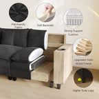 Cloud Couch, Modular Sectional Sofa with Ottoman, Charging Station, Throw Pillows, Cup Holders, Modern Convertible L Shaped Couches for Living Room, Bedroom (Classic Black, 152"- U Shape)
