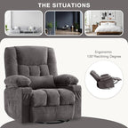 BOSMILLER Massage Swivel Rocker Recliner Chair with Vibration Massage and Heat Ergonomic Lounge Chair for Living Room with Rocking Function and Side Pocket, 2 Cup Holders, USB Charge Port