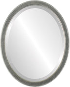 OVALCREST Oval Beveled Wall Mirror for Home Decor - Toronto Style - Silver Leaf with Black Antique - 22" x 18"
