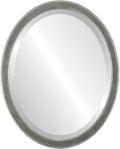 OVALCREST Oval Beveled Wall Mirror for Home Decor - Toronto Style - Silver Leaf with Black Antique - 18" x 14"