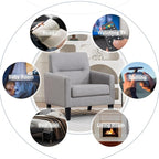 Accent Chairs Set of 2, Mid Century Modern Living Room Chairs Comfy Reading Chair with Upholstered Cushion Relax Armchair for Bedroom Apartment,Office, Light Grey