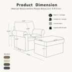 35.82" Accent Chair with Ottoman Upholstered Living Room Chairs for Reading Chair with Chaise Lounge Chairs Indoor, Comfortable Armchair for Bedroom (Gray, 35.82")