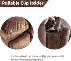 CANMOV Large Power Lift Recliner Chairs with Massage and Heat for Elderly, Heavy Duty and Safety Motion Reclining Mechanism Electric Wide Recliners with USB Ports, 2 Hidden Cup Holders,Brown