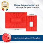 BCW Short Comic Book Bin | Holds 150 Comics | Stackable Plastic Storage | Acid-Free Organizer | Red, Single