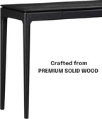 NTC Mingle 47-Inch Console Table, Modern Solid Wood Entryway Table with Hidden Drawer, Waterproof & Heat Resistant, Narrow Table for Hallway, Living Room & Foyer, Burnt Black