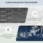 NICESOUL Outdoor Sofa Set of 8, Deep Seating Extra Large Patio Conversation Set, 29.3'' High Back Modern Luxury Wicker Modular Sectional for Backyard Lawn Deck Garden, 2 Color Cushions Navy & Gray