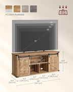 VASAGLE TV Stand for TVs up to 65 Inches, Farmhouse Entertainment Center with Sliding Barn Doors, TV Console Table for Living Room, Honey Brown ULTV324K41
