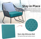 Easy-Going Waterproof Patio Cushion Covers 24x22x4 inch 2 Pack Replacement Non-Slip Outdoor Seat Cushion Slipcover with Zipper. Teal