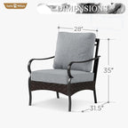 Sophia & William Extra Large Outdoor Patio Sofa Chairs Set 2 PCS Heavy-Duty Porch Furniture with High Back & Deep Seating Area, 5.5" Thicken Cushions for Deck, Lawn, Outside (Grey)