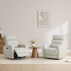 Watson & Whitely Swivel Recliner with Power Headrest, Recliner Chairs for Adults, Small Glider Rocker for Living Room, Faux Leather in Cream