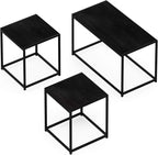 Furinno Camus Modern Living Room Coffee Table with 2 End Tables Set, Americano