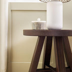 Walker Edison 2-Pack Colt Modern Farmhouse Solid Wood Round Side Tables, 18 Inch, Espresso