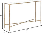 SAFAVIEH Couture Home Collection Jessa Brass Metal/White Marble Top Entryway Living Room Rectangle Console Table (Fully Assembled)