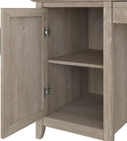 Bush Furniture Key West Computer Desk with Storage | Farmhouse PC Table for Home Office in Washed Gray | 54W x 24D