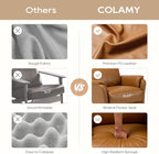 COLAMY Leather Swivel Recliner Chair with Footrest, High Back with Double-Layer Cushion, Glider Recliner for Nursery & Living Room, Bedroom, Camel