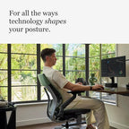 Steelcase Gesture Office Chair - Ergonomic Work Chair with Wheels for Carpet - Comfortable - Intuitive-to-Adjust for Desk - 360-Degree Arms - Blue Jay Fabric