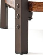 Christopher Knight Home Ronan Wood Rustic Metal End Table, Mahogany, 24.80 inches high x 24.40 inches wide x 17.70 inches deep, Sandblasted Teak