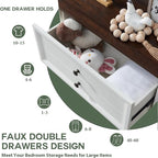 Farmhouse 6 Drawers Dresser for Bedroom, 58" Wide Dresser Chest of Drawers Organizer Storage, Wood Rustic Chest for Closet w/Two Different Drawer Sizes for Living Room, Hallway, White