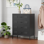 Black Metal 4 Drawer Dresser for Bedroom, Chest of Drawers for Closet, Bedroom Dressers with Drawers, Metal Dressers & Chests of Drawers for Office, Bedroom, Living Room and Entryway