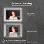LED Mirror for Bathroom, 48x36 Inch Gradient Front and Backlit Bathroom Mirror, 3 Colors Dimmable CRI>90 Double Lights, IP54 Enhanced Anti-Fog, Hanging Plates Wall Mount LED Vanity Mirror