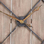 Household Essentials Household Essentials Large Oversized Decorative Rustic Wall Clock, Brown Wood / black Metal