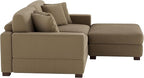 Modular Sectional Couches for Living Room, Modern Loveseat 2-Seater Sofa Couch with Ottoman, Upholstered Couches for Living Room Bedroom, Camel