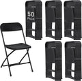 50 Pack Black Plastic Folding Chairs, Portable Stackable Commercial Party Folding Chairs with Steel Frame 350lbs for Home Office Outdoor Indoor Office Wedding Party Events