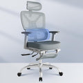 FLEXISPOT ErgoX Premium Ergonomic Office Chair with Footrest- Adjustable 3D Armrests, Dynamic Lumbar Support, Recline & Tilt Function, Mesh Seat, for Home & Office Use,Foam Blue