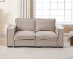EALSON 67" Loveseat Sofa Modern Love Seat Sofa Comfy Fabric Linen Upholstered Cloud Couches Mid Century Modular 2-Seater Sectional Couch with Throw Pillows for Bedroom/Living Room/Apartment, Oatmeal